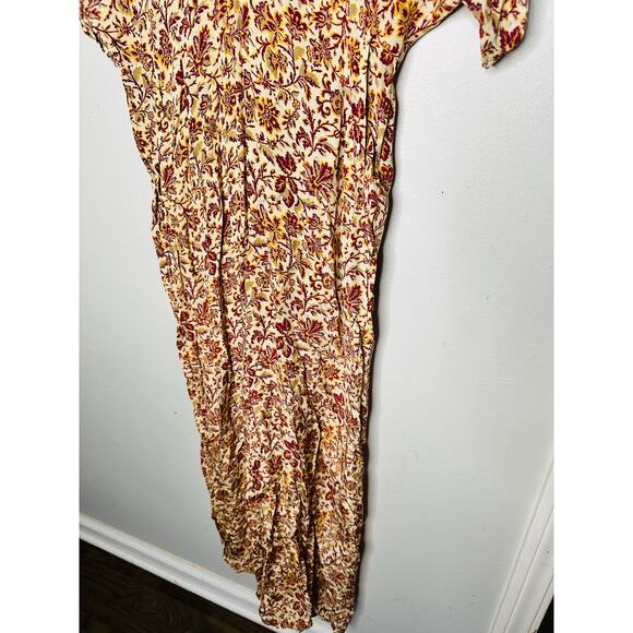 VANESSA BRUNO Orange Floral Print V-Neckline Short Sleeves Jumpsuit Size 38 - Picture 6 of 15